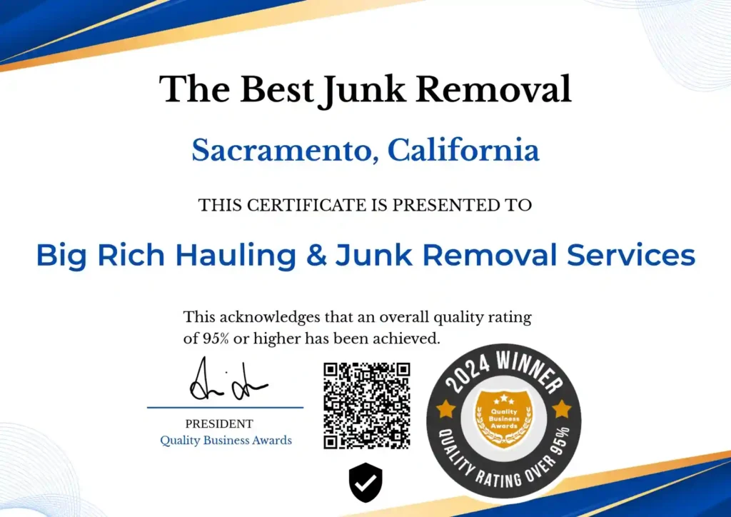 big rich hauling best junk removal award of 2024