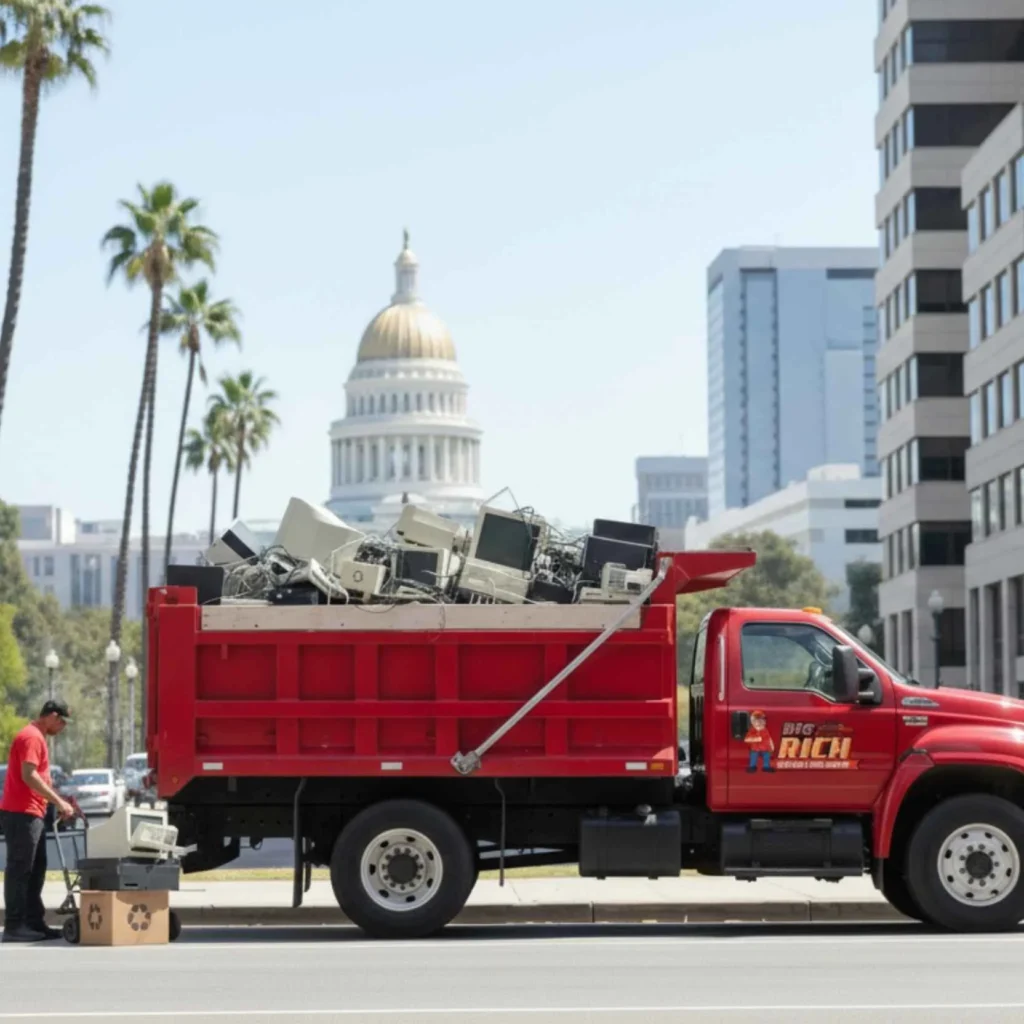 junk removal truck at office location