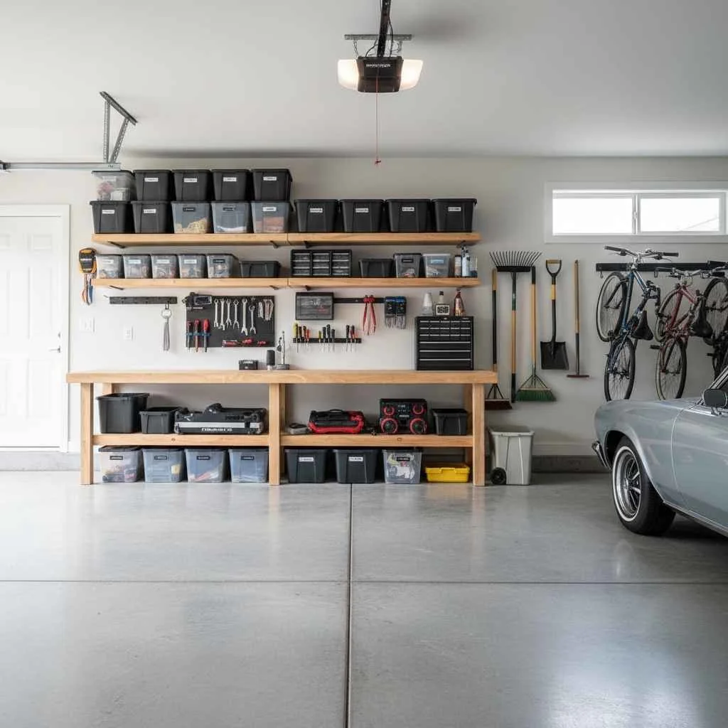 cleaned and organized garage