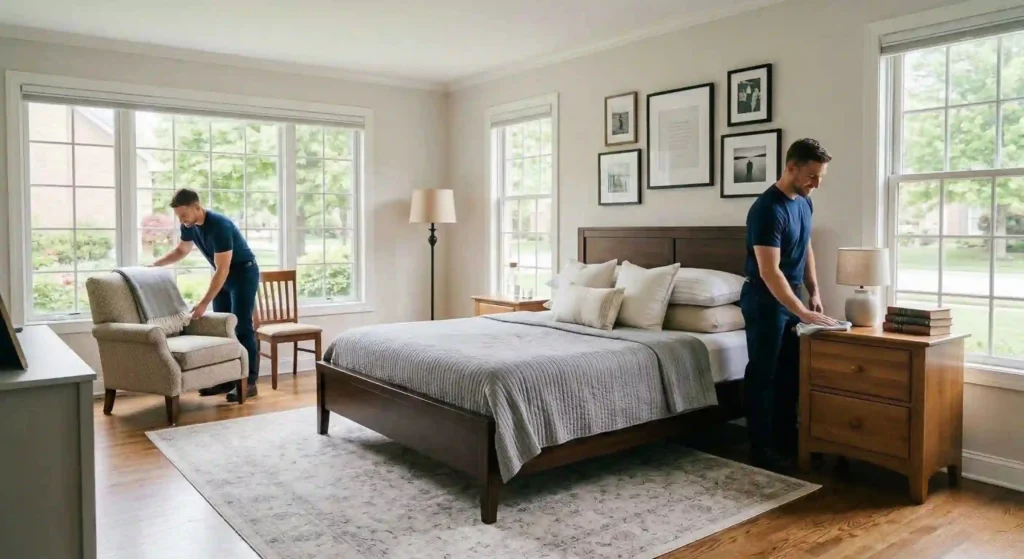 clean, organized living room