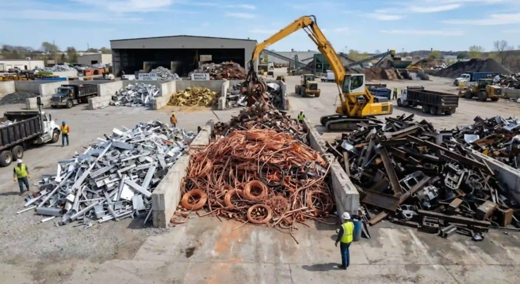 sorted metal for recycling