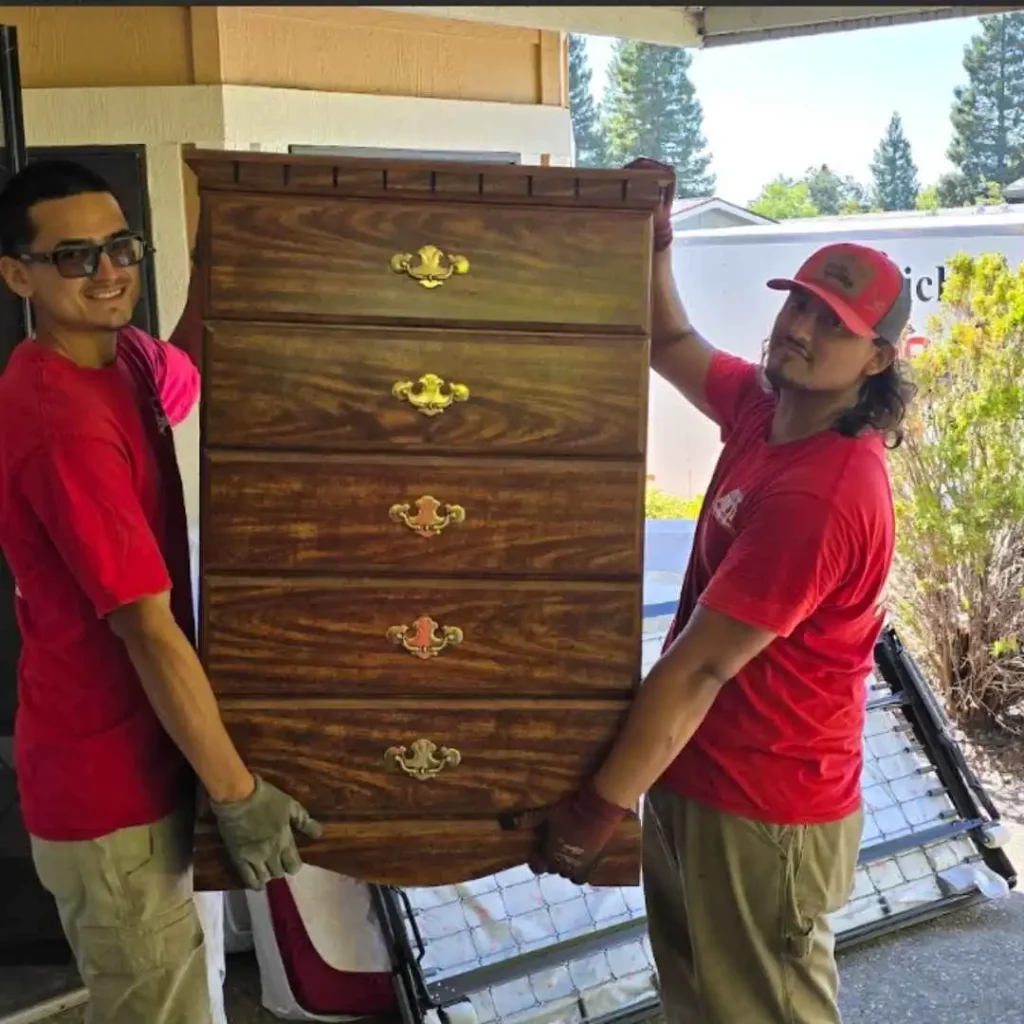 team removing furniture