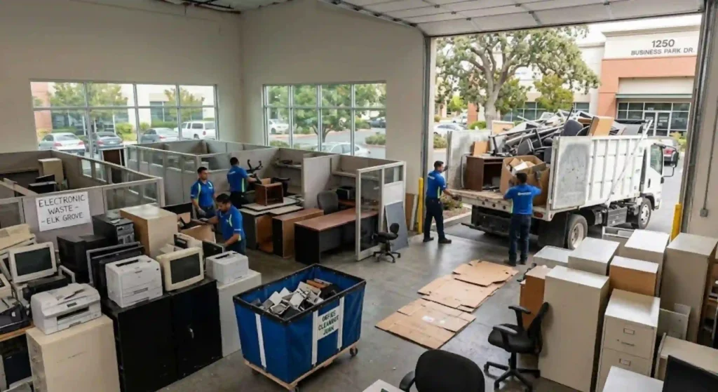 Commercial junk hauling service Elk Grove office cleanout