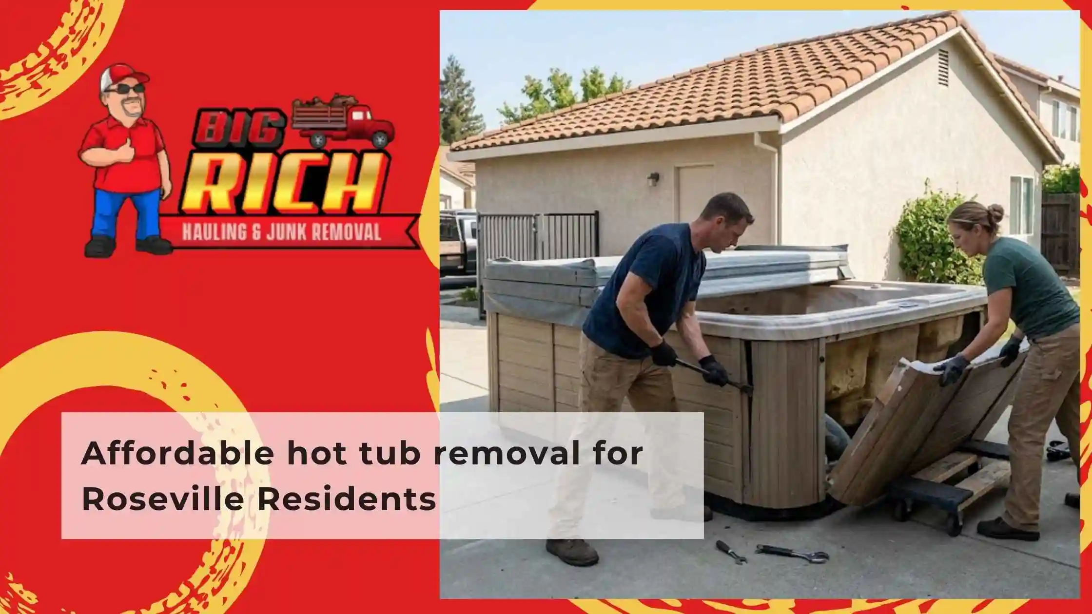 Affordable hot tub removal for Roseville Residents