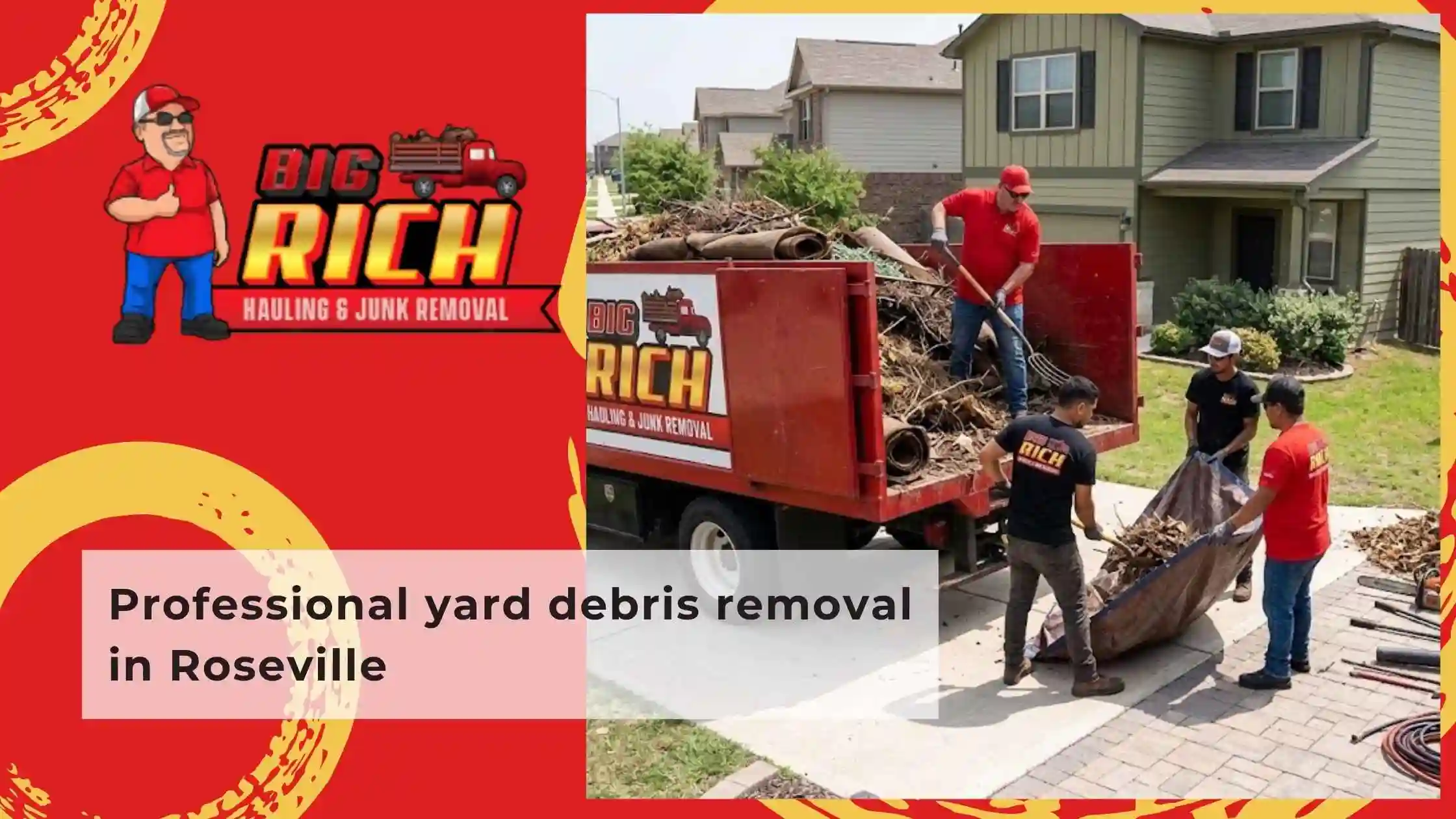 Professional yard debris removal in Roseville